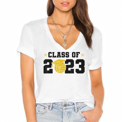 Class Of 2023 Graduation Waterpolo Senior 2023 Women's Jersey Short Sleeve Deep V-Neck Tshirt				 - Best Gift Smart