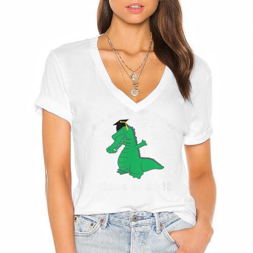 Dabbing Later Gator Graduation Class Of 2018 T-Shirt Women's Jersey Short Sleeve Deep V-Neck Tshirt - Best Gift Smart