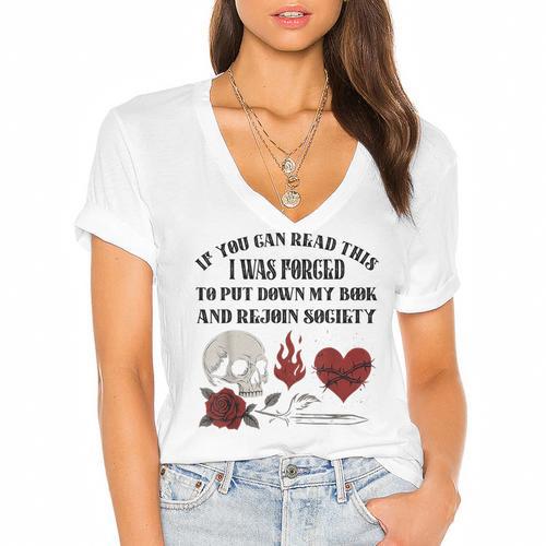 Dark Romance Bookish Merch Put My Book Down Spicy Book Women Women's Jersey Short Sleeve Deep V-Neck Tshirt				 - Bookorys DE