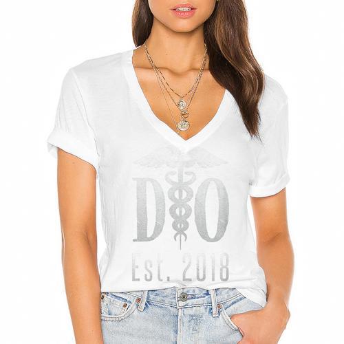 Doctor Graduation Shirt Tshirt Tee For Medical Students Women's Jersey Short Sleeve Deep V-Neck Tshirt				 - Best Gift Smart