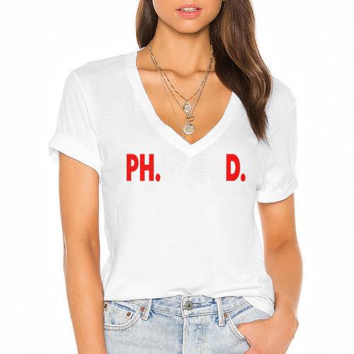 Doctorate PhinisheD PhD Graduation Premium Women's Jersey Short Sleeve Deep V-Neck Tshirt				 - Best Gift Smart