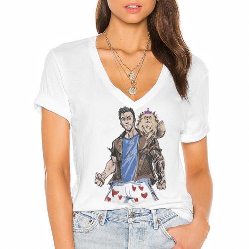 Dungeon Crawler Carl Sketchbook Princess Donut And Carl Book Women's Jersey Short Sleeve Deep V-Neck Tshirt				 - Bookorys