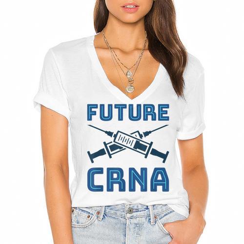 Future CRNA Nurse Anesthetist Student Nursing RN Graduation Women's Jersey Short Sleeve Deep V-Neck Tshirt				 - Best Gift Smart