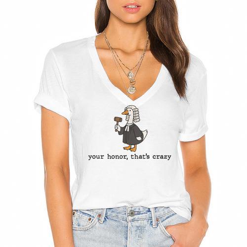 Goose Silly Lawyer Law Student School Graduation Women's Jersey Short Sleeve Deep V-Neck Tshirt				 - Best Gift Smart
