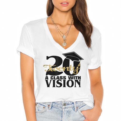 Graduation 2020 A Class With Vision Women's Jersey Short Sleeve Deep V-Neck Tshirt				 - Best Gift Smart