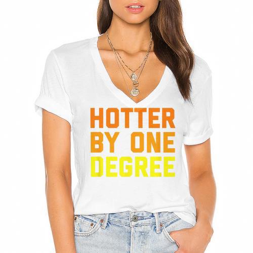 Hotter By One Degree Graduation Shirt College Major Graduate Women's Jersey Short Sleeve Deep V-Neck Tshirt				 - Best Gift Smart