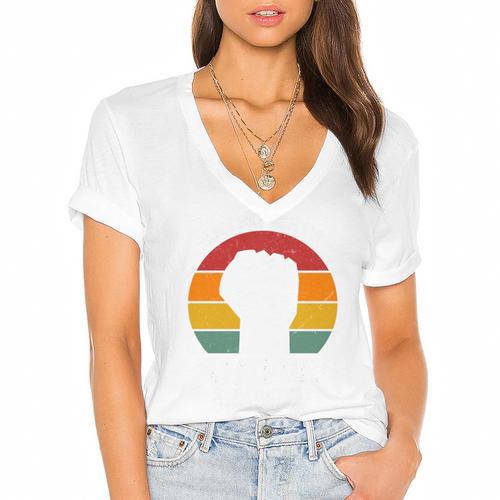 Introvert Antisocial Men Women Kids Boys Girls Women's Jersey Short Sleeve Deep V-Neck Tshirt - Raresse