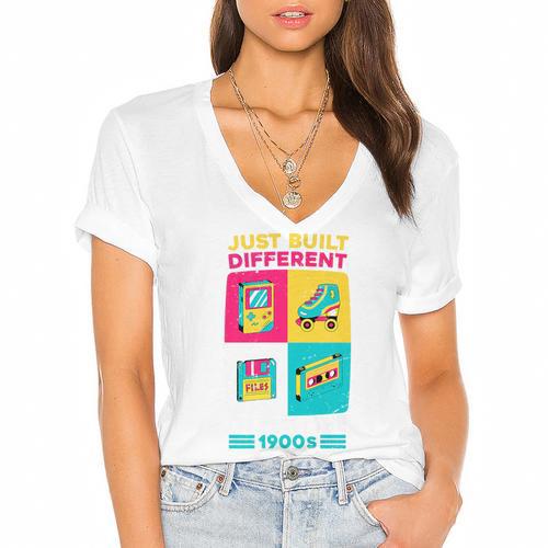 Just Built Different I'M From The 1900S Retro Premium Women's Jersey Short Sleeve Deep V-Neck Tshirt				 - Figerry