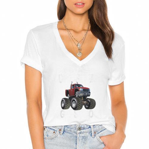 I Just Crushed High School Graduation Monster Truck Shirt Women's Jersey Short Sleeve Deep V-Neck Tshirt - Best Gift Smart