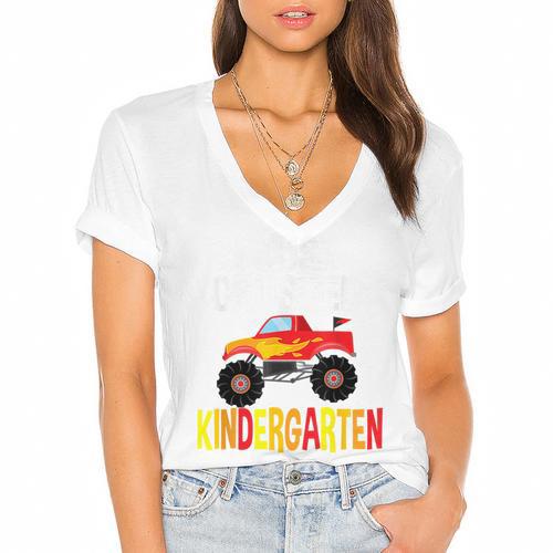I Just Crushed Kindergarten Monster Graduation Shirt Women's Jersey Short Sleeve Deep V-Neck Tshirt				 - Best Gift Smart