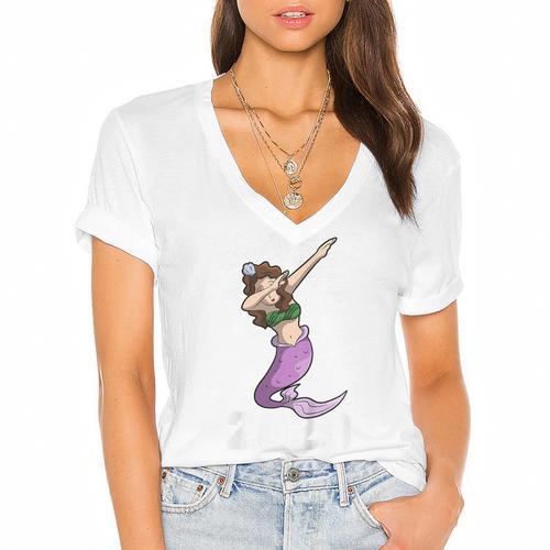 Kids Class Of 2029 Shirt Graduation Dabbing Mermaid Shirt Women's Jersey Short Sleeve Deep V-Neck Tshirt				 - Best Gift Smart