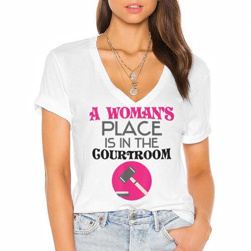 Lawyer Attorney Law School Graduation Female Women Women's Jersey Short Sleeve Deep V-Neck Tshirt - Best Gift Smart