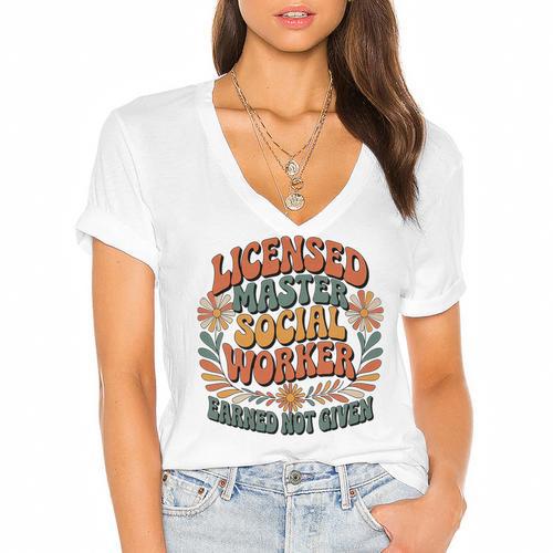 Licensed Social Worker Masters MSW LMSW Graduation 2026 Premium Tri-Blend Women's Jersey Short Sleeve Deep V-Neck Tshirt				 - Best Gift Smart