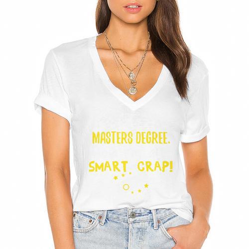 Masters Degree Graduation Men Women MSW MPH Premium Women's Jersey Short Sleeve Deep V-Neck Tshirt				 - Best Gift Smart
