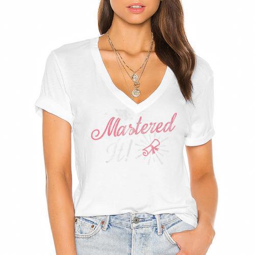 Master's Graduation Shirt For Women Mastered It Tee Women's Jersey Short Sleeve Deep V-Neck Tshirt				 - Best Gift Smart