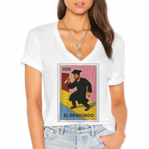 Mexican For Graduation 2025 El Graduado Premium Tri-Blend Women's Jersey Short Sleeve Deep V-Neck Tshirt				 - Best Gift Smart