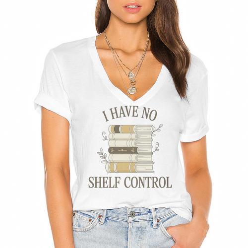 Minimalist Book Lover Pun Humor For Bookworms Librarians Art Premium Tri-Blend Women's Jersey Short Sleeve Deep V-Neck Tshirt				 - Bookorys