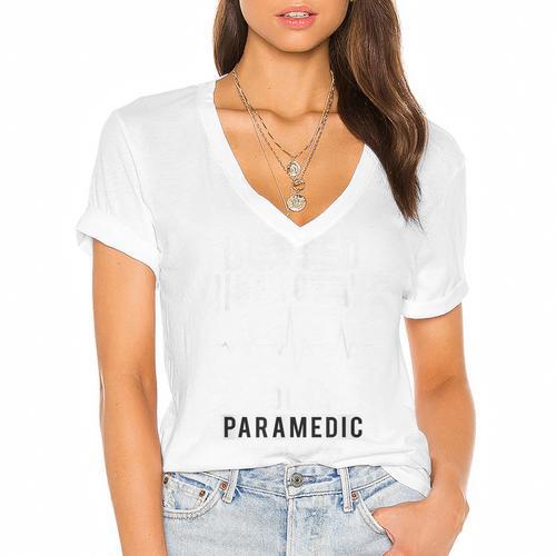 Paramedic School Graduation TShirt For Paramedic Busted Women's Jersey Short Sleeve Deep V-Neck Tshirt				 - Best Gift Smart