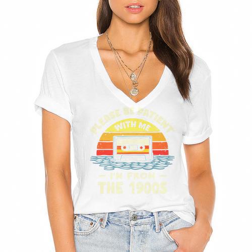 Please Be Patient With Me I'm From The 1900s Shirt Men Women Premium Tri-Blend Women's Jersey Short Sleeve Deep V-Neck Tshirt				 - Figerry