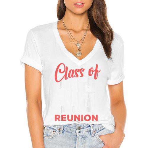 Reunion 2016 Class Of 2016 Matching Graduation High School Women's Jersey Short Sleeve Deep V-Neck Tshirt				 - Best Gift Smart