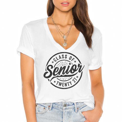 Senior Class Of 2027 Graduation 2027 Senior 2027 Women's Jersey Short Sleeve Deep V-Neck Tshirt				 - Best Gift Smart