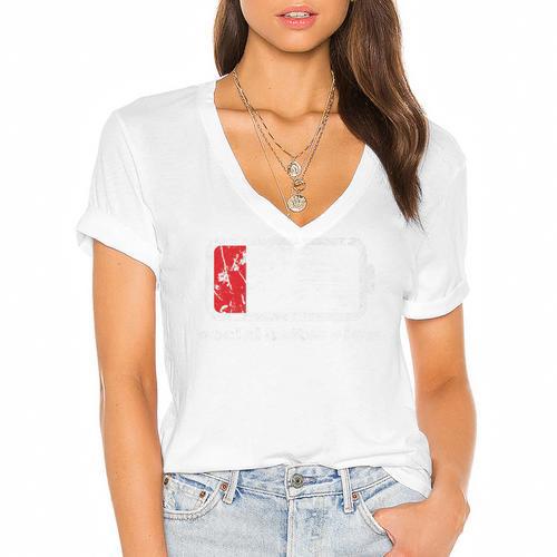 Social Battery Low Introvert Premium Women's Jersey Short Sleeve Deep V-Neck Tshirt - Raresse