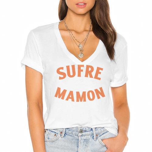 Another Sufre Mamon 80's Spanish Nostalgia Premium Tri-Blend Women's Jersey Short Sleeve Deep V-Neck Tshirt				 - Figerry