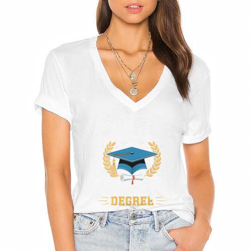 I Survived My Daughter's Teaching Degree Graduation Women's Jersey Short Sleeve Deep V-Neck Tshirt				 - Best Gift Smart