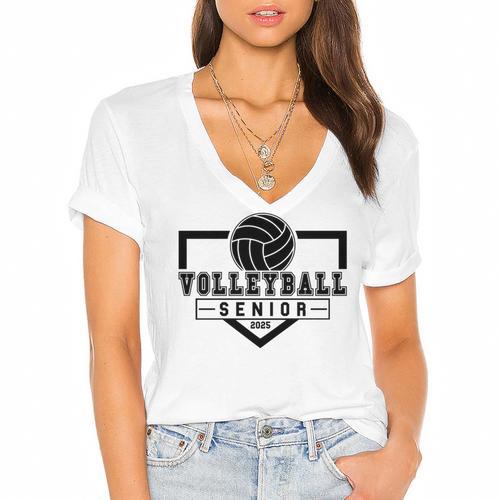 Volleyball Senior Night Volleyball Senior 2025 Graduation 30 Women's Jersey Short Sleeve Deep V-Neck Tshirt				 - Best Gift Smart