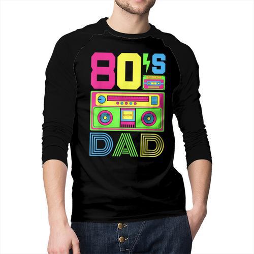 80s Dad 1980s Fashion Eighties Theme Outfit Fathers Day 80's Men Baseball Raglan Shirt - Father's Day Fun