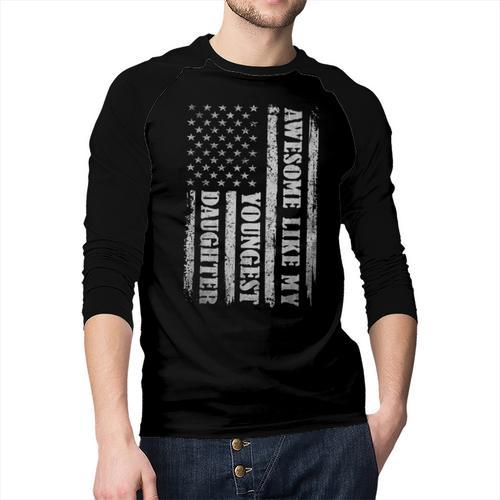 Awesome Like My Youngest Daughter Men For Dad Men Baseball Raglan Shirt - Father's Day Fun