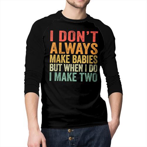 Baby Twins For Pregnant Mum Dad Men Baseball Raglan Shirt - Father's Day Fun