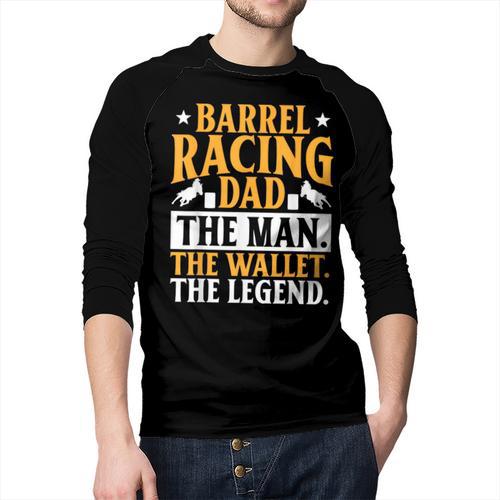 Barrel Racing Dad Horse Barrel Racer Men Baseball Raglan Shirt - Father's Day Fun