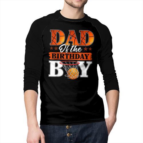 Basketball DAD Of The Birthday Boy Family Matching Men Baseball Raglan Shirt - Father's Day Fun
