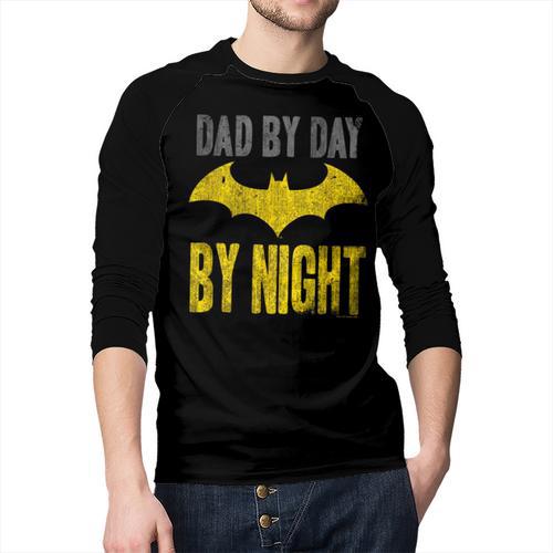 Batman Dad By Day Men Baseball Raglan Shirt - Father's Day Fun