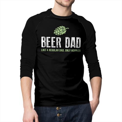 Beer Dad Shirt Cute Hops Drinking Men Baseball Raglan Shirt - Father's Day Fun