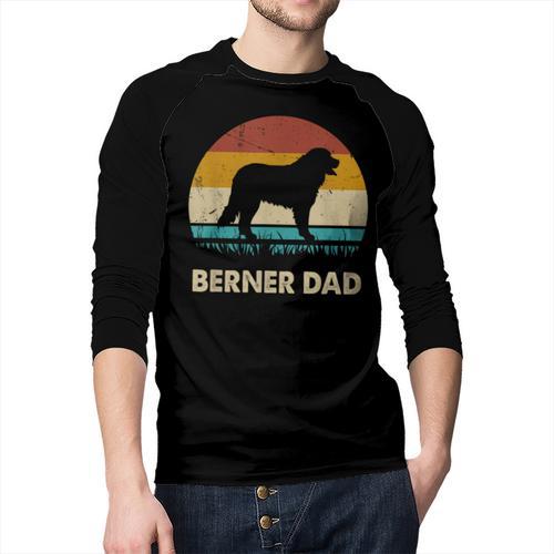 Berner Dad For Men Bernese Mountain Dog Vintage Dad Men Baseball Raglan Shirt - Father's Day Fun