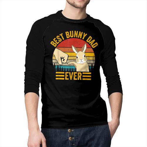 Best Bunny Dad Ever Rabbit Lover Father Pet Rabbit Men Baseball Raglan Shirt - Father's Day Fun