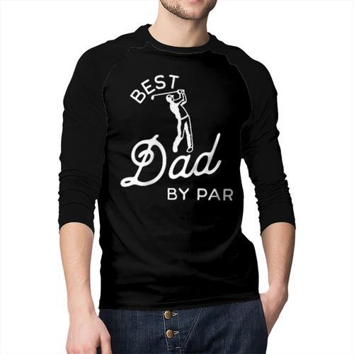 Best Dad By Par Father's Day Golf Daddy Golfing Golfer Men Baseball Raglan Shirt - Father's Day Fun