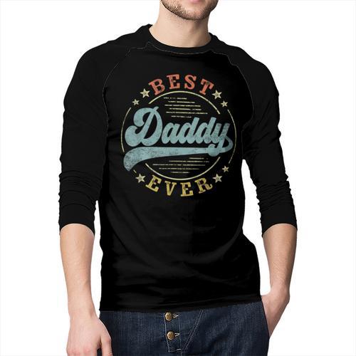 Best Daddy Ever Father's Day Daddy Vintage Emblem Men Baseball Raglan Shirt - Father's Day Fun