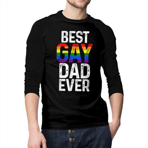 Best Gay Dad Ever LGBTQ Men Baseball Raglan Shirt - Father's Day Fun