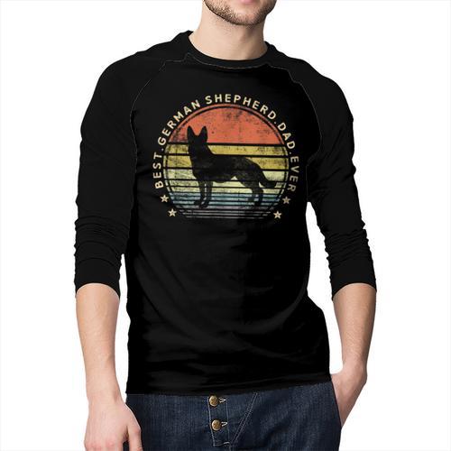 Best German Shepherd Dad Ever Daddy Dog Lover Owner Men Baseball Raglan Shirt - Father's Day Fun