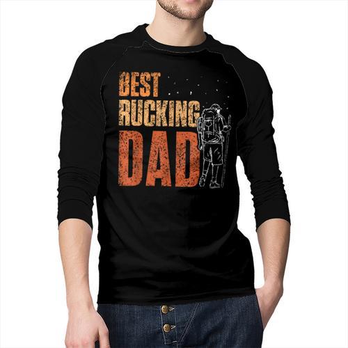 Best Rucking Dad Ruck Backpack Rucksack Workout Rucking Men Baseball Raglan Shirt - Father's Day Fun
