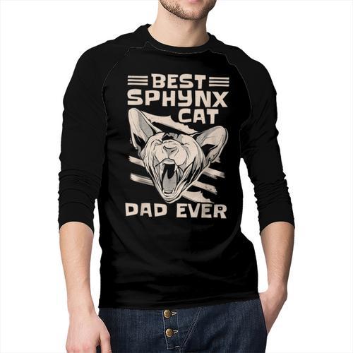 Best Sphynx Cat Dad Ever Apparel For Animal Lover Men Women Men Baseball Raglan Shirt - Father's Day Fun
