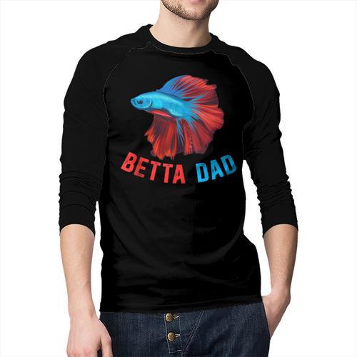 Betta Dad Betta Fish Lover Betta Fish Dad Betta Fish Boy Men Baseball Raglan Shirt - Father's Day Fun
