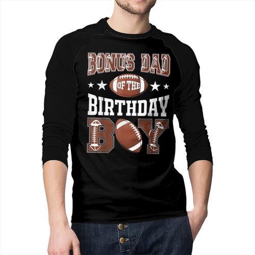 Bonus Dad Of The Birthday Boy Football Game Day Men Baseball Raglan Shirt - Father's Day Fun