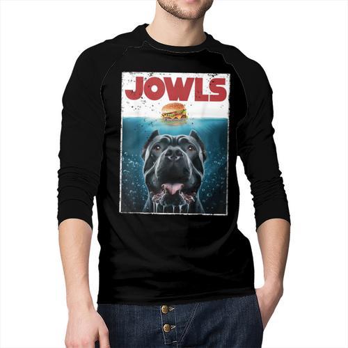 Cane Corso Jowls Top Drool Burger Dog Mom Dog Dad Men Baseball Raglan Shirt - Father's Day Fun