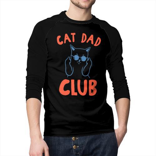 Cat Dad Club Life Is Better With Cats Retro Cat Dad Men Baseball Raglan Shirt - Father's Day Fun
