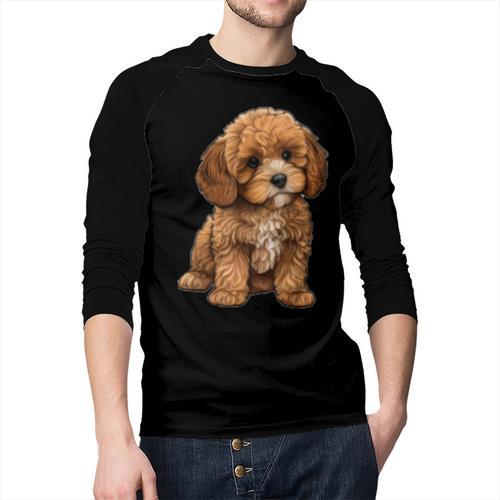 Cavapoo Breed Pet Lover Art Dog For Mom Dad Kids Men Baseball Raglan Shirt - Father's Day Fun