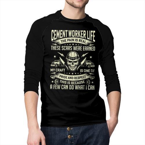 Cement Worker Life Concrete Finisher Dad Father Men Baseball Raglan Shirt - Father's Day Fun